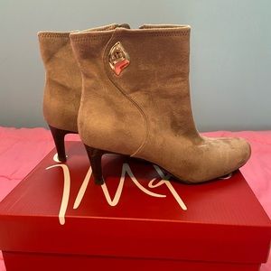 Tan high heel boots